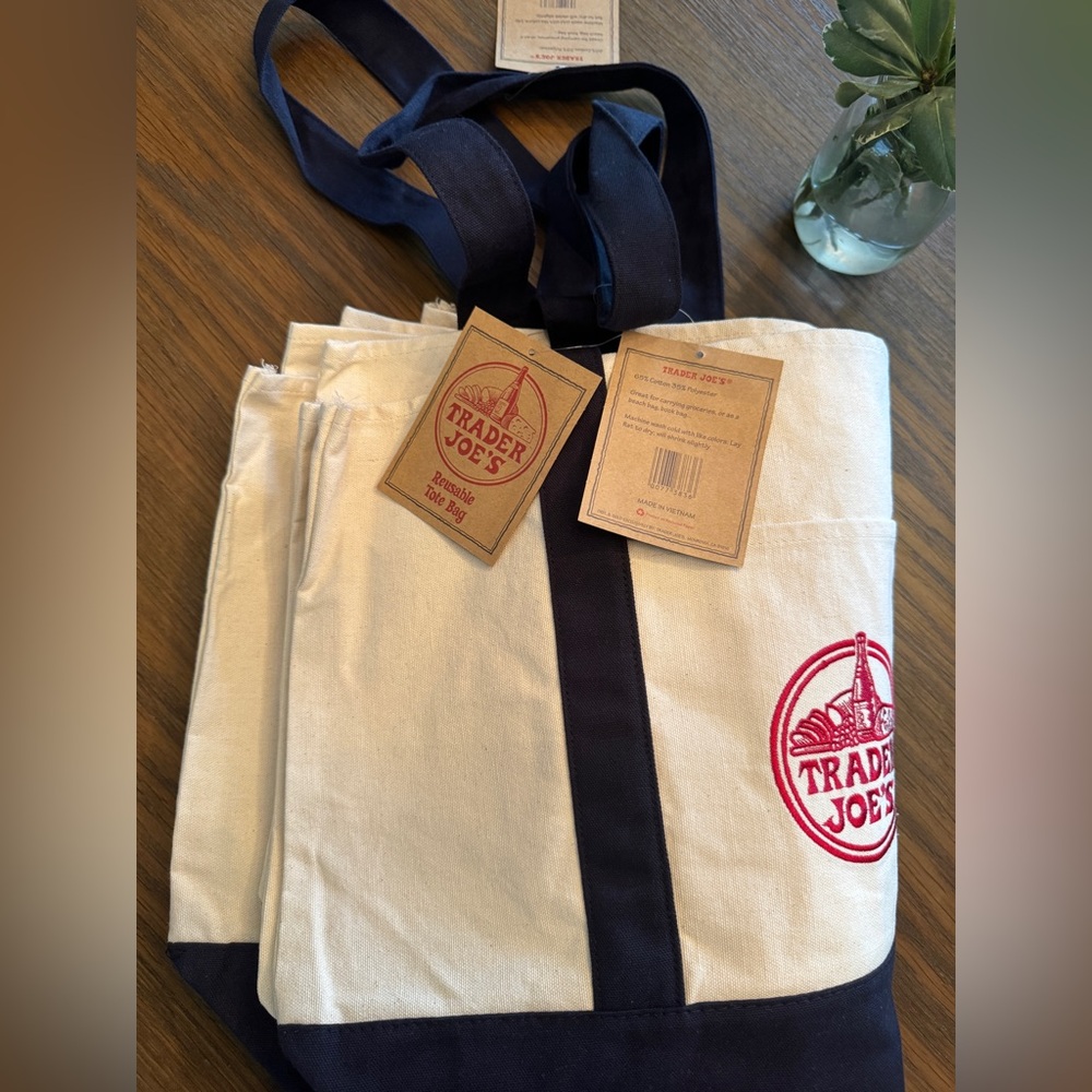 Set of 5 Trader Joe's Canvas Tote Bag